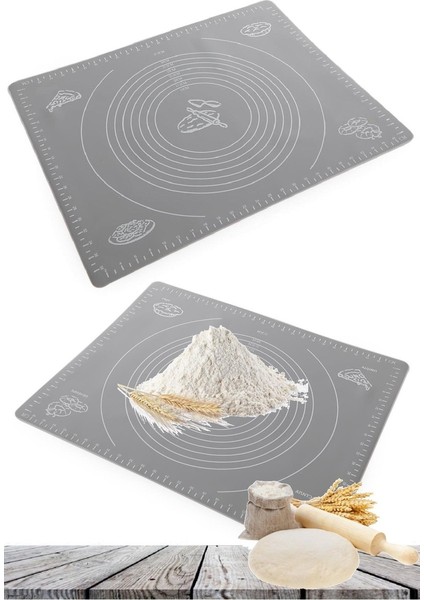 Hamur Açma Matı Silikon Yoğurma Matı Gri Hamur Matı Pasta Fırın Altlığı Çok Amaçlı Silikon Mat modelleri