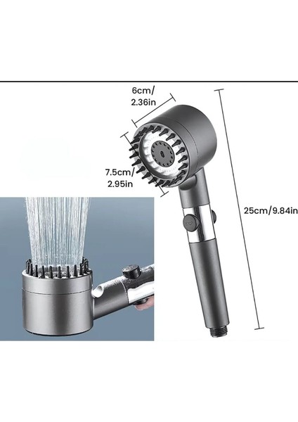 Masajlı Açma Kapama Tuşlu 3 Mod Kaliteli Banyo Yüksek Basınçlı Duş Başlığı modelleri