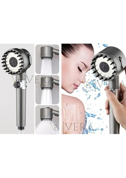 Masajlı Açma Kapama Tuşlu 3 Mod Kaliteli Banyo Yüksek Basınçlı Duş Başlığı