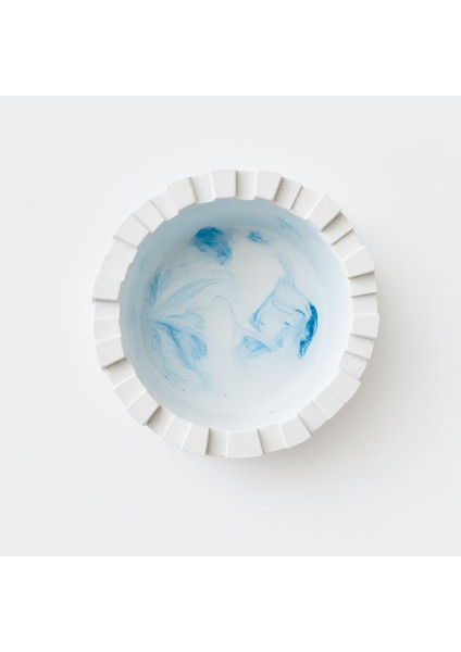 El Yapımı Seramik Saksı – Modern Mavi Mermer Desenli, Özel Tasarım fiyatları