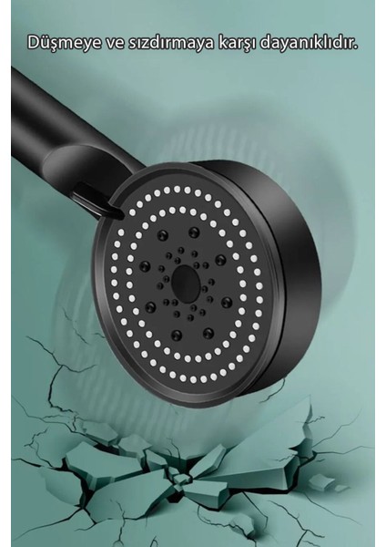 Duş Başlığı Siyah 5 Fonksiyonlu Ayarlanabilir Su Tasarruflu Banyo Duşu Musluk Batarya Duşakabin modelleri