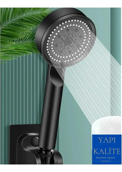 Turbo Fan 5 Fonksiyonlu Su Tasarruflu Duş Başlığı Turbo El Duşu Siyah