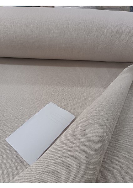 Hasır Keten Fon Perde- Koyu Krem - Pilesiz Düz Dikim - LK70 indirimleri