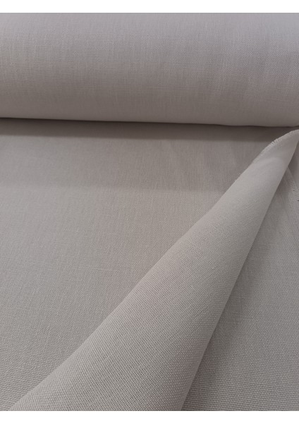 Hasır Keten Fon Perde- Koyu Krem - Pilesiz Düz Dikim - LK70