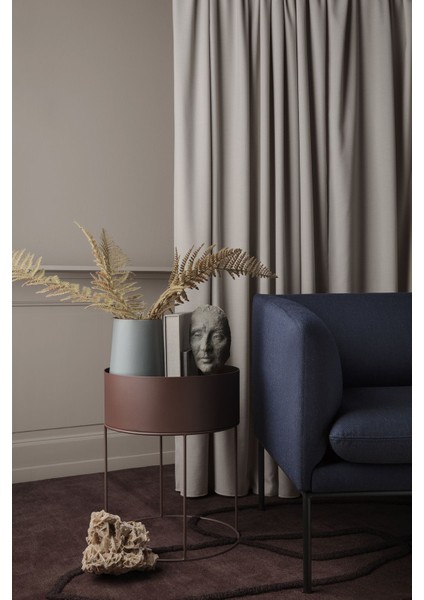 Hasır Keten Fon Perde- Sütlü Kahve - Pilesiz Düz Dikim - JK58