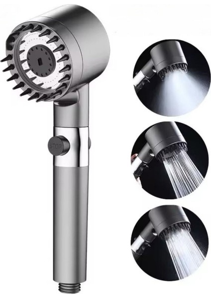 Masajlı Çok Fonksiyonlu Ayarlanabilir Filtreli Arıtmalı Krom Duş Başlığı El Duşu