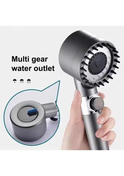 Masajlı Çok Fonksiyonlu Ayarlanabilir Filtreli Arıtmalı Krom Duş Başlığı El Duşu