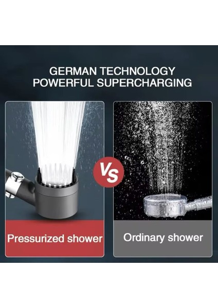 Masajlı Çok Fonksiyonlu Ayarlanabilir Filtreli Arıtmalı Krom Duş Başlığı El Duşu