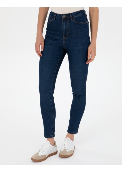 Kadın Koyu Mavi Skinny Fit Jean Pantolon 50318253-VR032 fiyatları