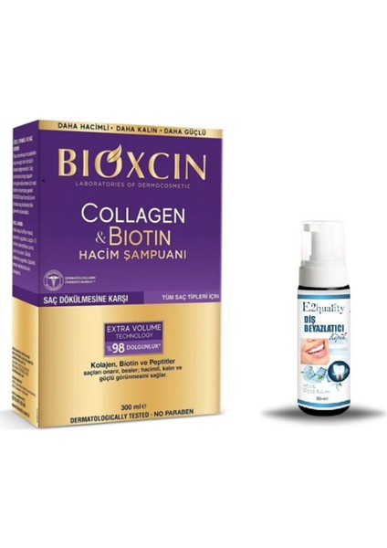 Collagen Biotin Şampuan 300 ml + Diş Köpüğü Hediye