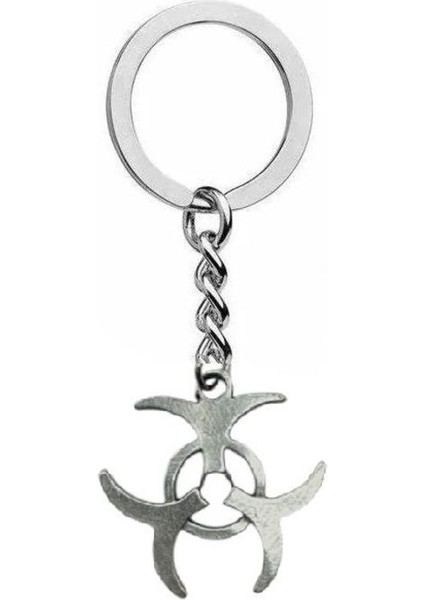 Biohazard Sembol Tasarımlı 60 cm Zincirli Unisex Kolye – Gotik ve Punk Stil Aksesuar