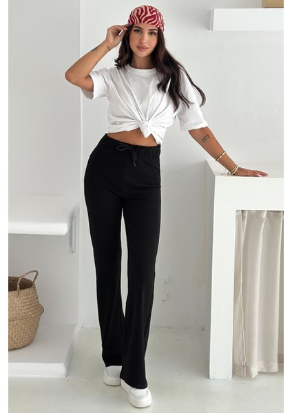 Kadın Yüksek Bel Düz Paça Tayt – Bağcıklı & Rahat Kesim fırsatları