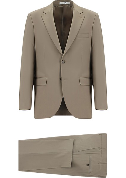 Relaxed Fit Rahat Kesim Yünlü Klasik Takım Elbise