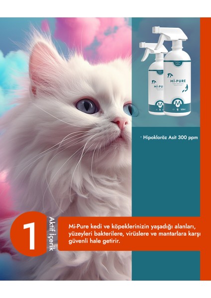 Mi- Pure Kedi Köpek Yaşam Alanları Için Yüzey Temizleyici 500 ml fiyatları