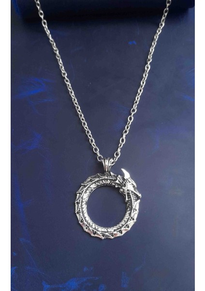 Erkek Kolye Iskandinav Kendini Yiyen Yılan Ejderha Figürlü Kolye fiyatları