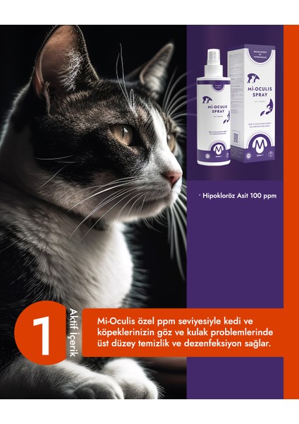 Kedi Köpek Göz ve Kulak Bakım Spreyi Hipokloröz Asit Mi-Oculis fiyatları