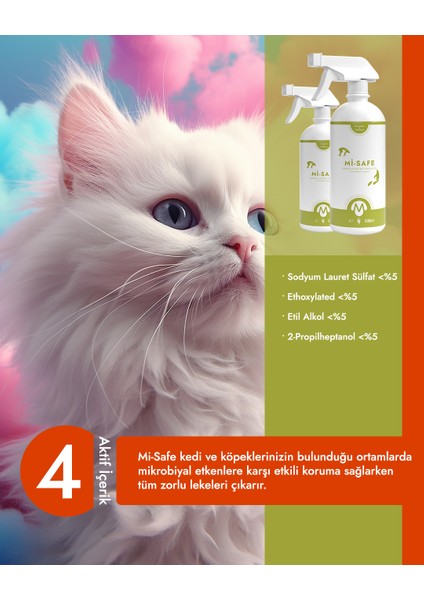 Kedi Köpek Ortamları İçin Koltuk ve Kumaş Temizleyici 500 ML Mi-Safe fiyatları