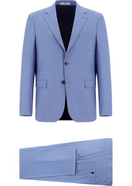 Relaxed Fit Rahat Kesim Klasik Desenli Takım Elbise