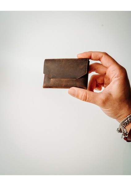 Minimalist El Yapımı Hakiki Deri Cüzdan