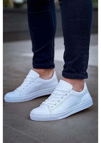 KB-122 Kuback Beyaz Cilt Yüksek Taban Bağcıklı Günlük Erkek Ayakkabı modelleri