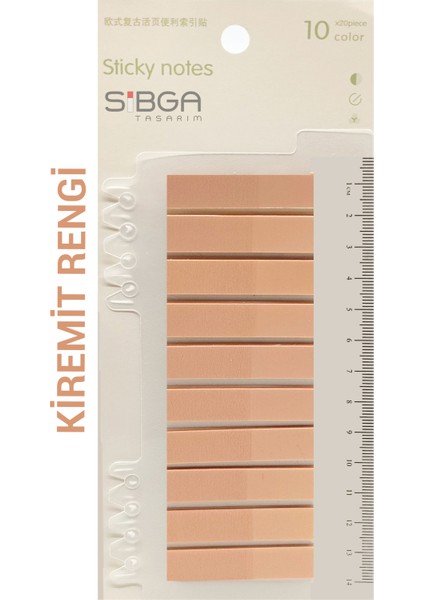 Şeffaf Kiremit Rengi Postit Post-It Post It. Kitap Ayracı Ayraç Postit Sticker Not Kağıdı 200 Yaprak