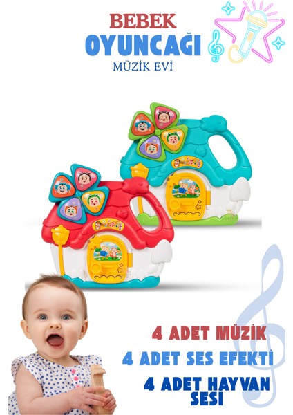 Bebek Oyuncağı Sesli Işıklı Müzik Evi Açılıp Kapanan Kapı ve Ses Efekti fiyatları