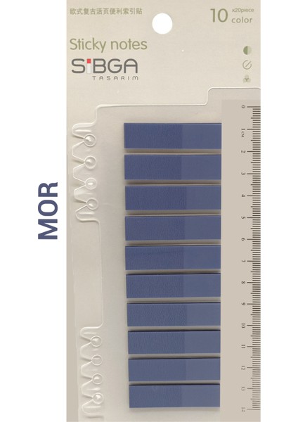 Şeffaf Mor Renkli Postit Post-It Post It. Kitap Ayracı Ayraç Postit Sticker Not Kağıdı 200 Yaprak