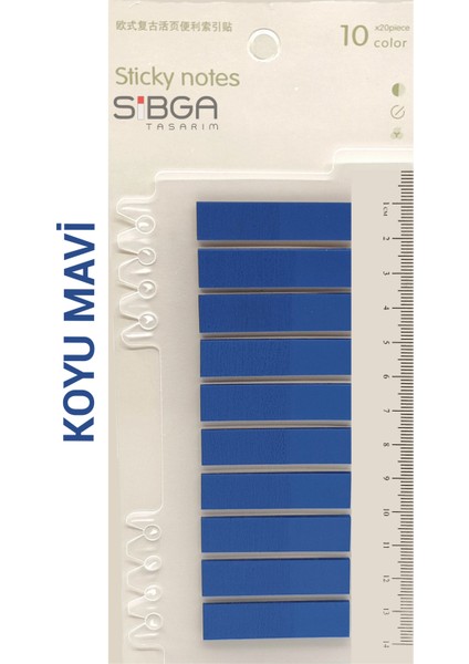 Şeffaf Mavi Renkli Postit Post-It Post It. Kitap Ayracı Ayraç Postit Sticker Not Kağıdı 200 Yaprak