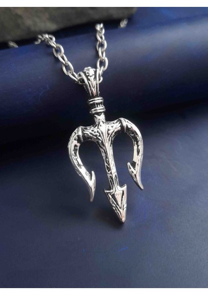 Erkek Kolye Trident 3'lü Mızrak Figürlü Kolye