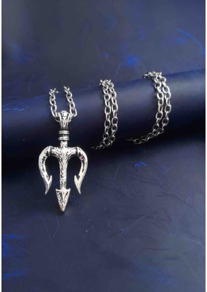 Erkek Kolye Trident 3'lü Mızrak Figürlü Kolye modelleri