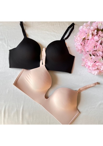Mikro Kumaş Destekli Dolgulu Balenli Siyah Straplez Sütyen modelleri