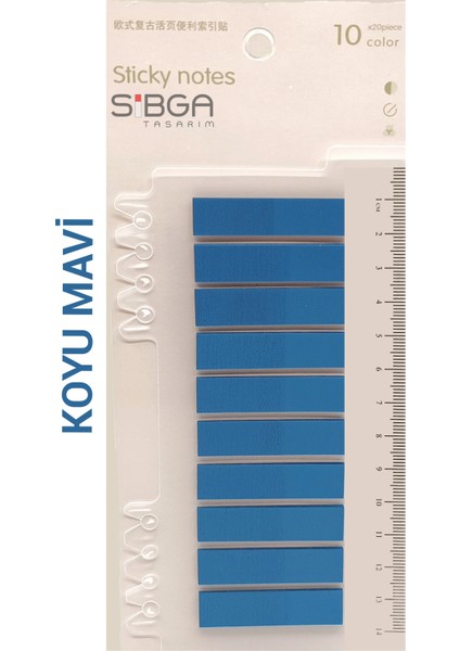 Şeffaf Mavi Renkli Postit Post-It Post It. Kitap Ayracı Ayraç Postit Sticker Not Kağıdı 200 Yaprak