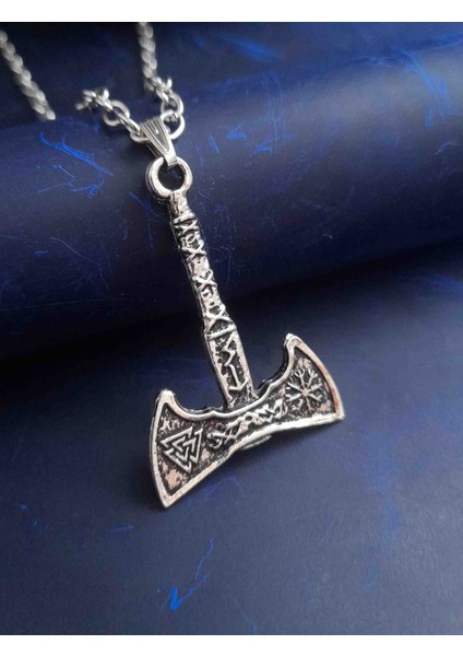 Erkek Kolye Valknut Balta Tasarım Kolye