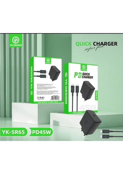 Yk Design Pd Type-C 45WATT Hızlı Şarj Samsung ve Iphone 15-16 Uyumlu YK-SR65 fiyatları