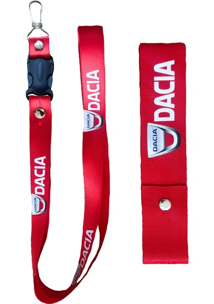 Dacia Uyumlu, Kırmızı Renk, Yüksek Kalite Oto Ayna Askısı, Ayna Ipi ve Tampon Ipi Set