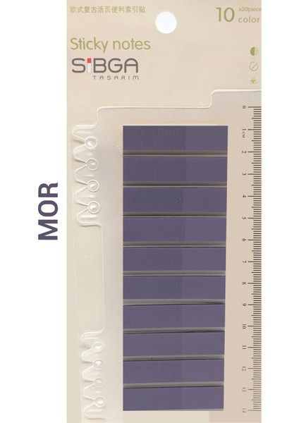 Şeffaf Mor Renkli Postit Post-It Post It. Kitap Ayracı Ayraç Postit Sticker Not Kağıdı 200 Yaprak