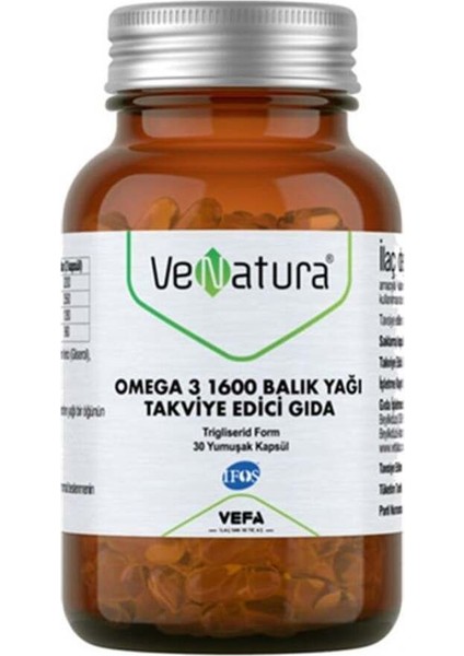 Omega 3 1600 Balık Yağı 30 Kapsül