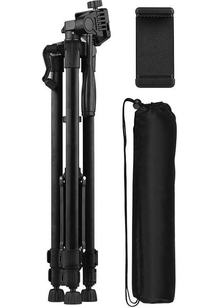 360° Döner Başlıklı Tripod | Telefon Tutucu & Kamera Standı | Ayarlanabilir Yükseklikli, su terazili