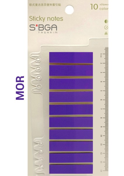 Şeffaf Mor Renkli Postit Post-It Post It. Kitap Ayracı Ayraç Postit Sticker Not Kağıdı 200 Yaprak