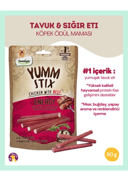 Yumm Stix Tavuk & Dana Etli Köpek Ödül Maması (50G) fiyatları