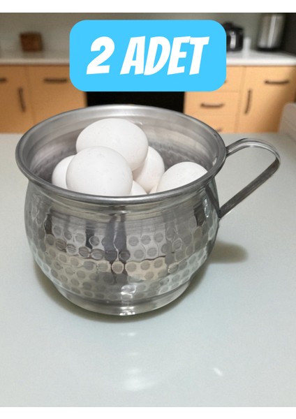 2'li Alüminyum Büyük Yumurta Haşlama Kabı 8-10 Yumurta Kapasiteli 14CM 2 Adet