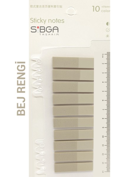 Şeffaf Bej Rengi Postit Post-It Post It. Kitap Ayracı Ayraç Postit Sticker Not Kağıdı 200 Yaprak