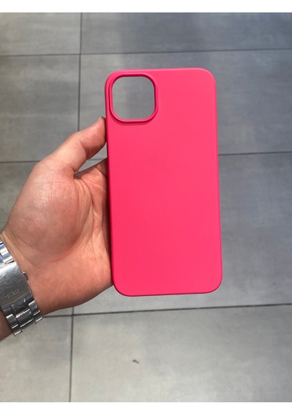 Iphone 14 ve 15 Plus Uyumlu Içi Kadife Koruyucu Lansman Silikon Kılıf