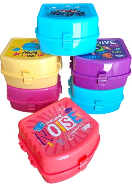 2 Adet Beslenme Kutusu 4bölmeli 2 Katlı Kilitli Beslenme Kabı ( 2 Adet ) modelleri