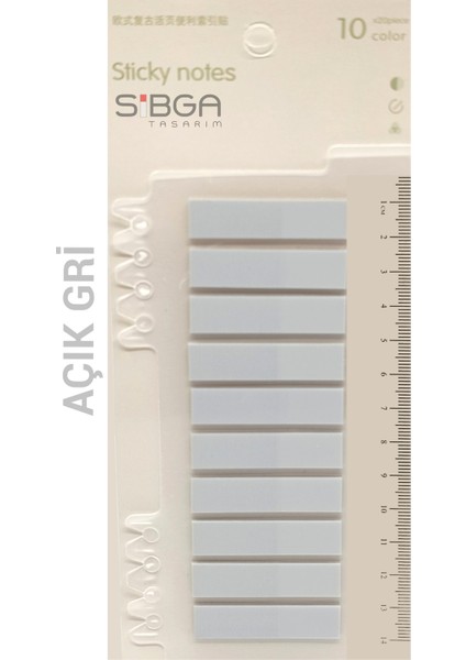 Şeffaf Açık Gri Renkli Postit Post-It Post It. Kitap Ayracı Ayraç Postit Sticker Not Kağıdı 200 Yaprak