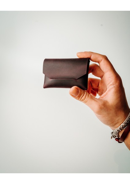 Minimalist El Yapımı Hakiki Deri Cüzdan