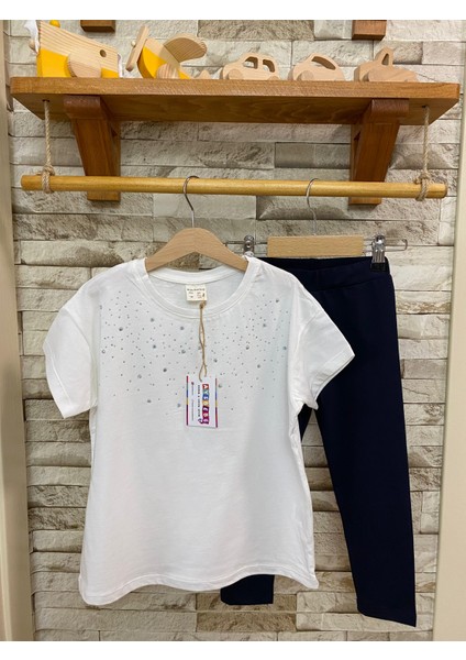 Aysbebe Tişört + Kapri Tayt Kız Çocuklar Için Yazlık Takım