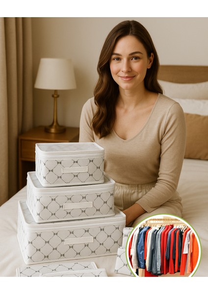 Fiyonklu Anaokulu – Kreş Yedek Kıyafet & Kırtasiye Organizer Seti: Çocuk Çanta 6'lı Düzenleyici