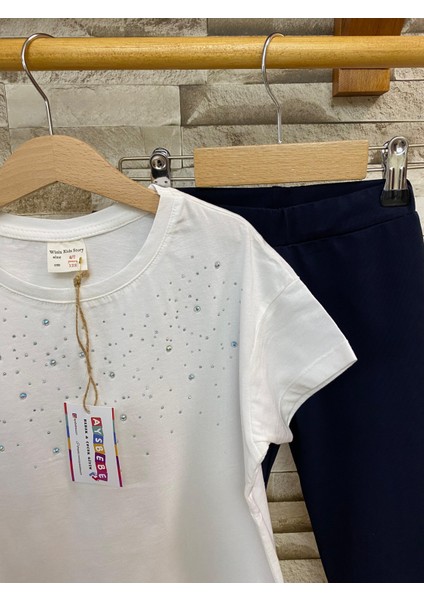 Aysbebe Tişört + Kapri Tayt Kız Çocuklar Için Yazlık Takım fiyatları