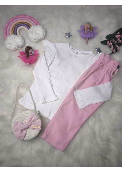 Ince Kadife Pantolonlu Dokuma Kız Takım fırsatları